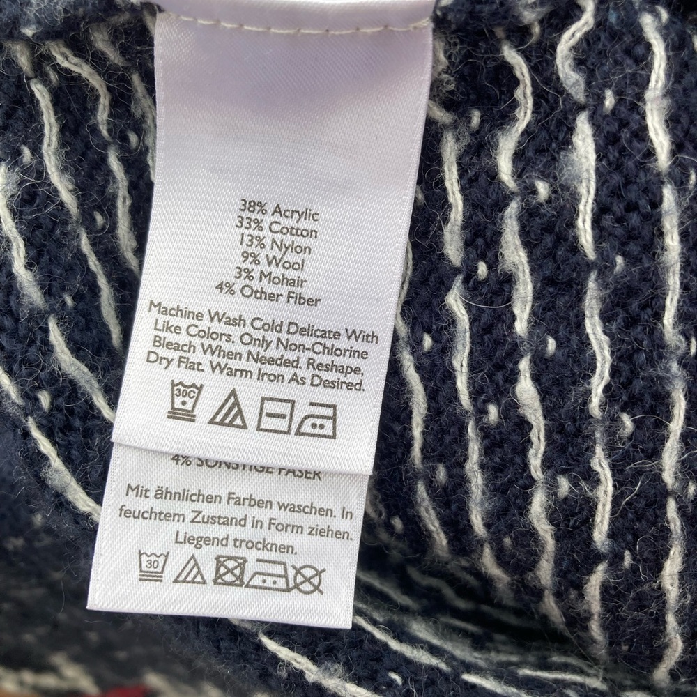 Eddie Bauer Navy and Red Turtleneck Sweater - Picture 4 of 8